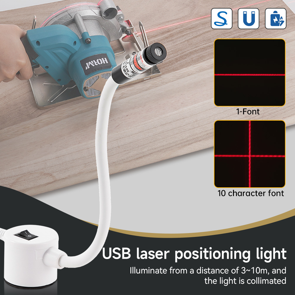 Industrial Laser Light - USB بالطاقة ضوء الليزر الأحمر الخياطة