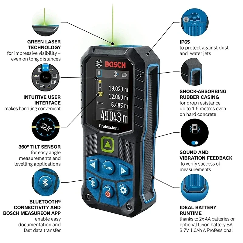 بوش GLM50-27CG جهاز قياس المسا - مراجعة Industrial Green Laser وسعره