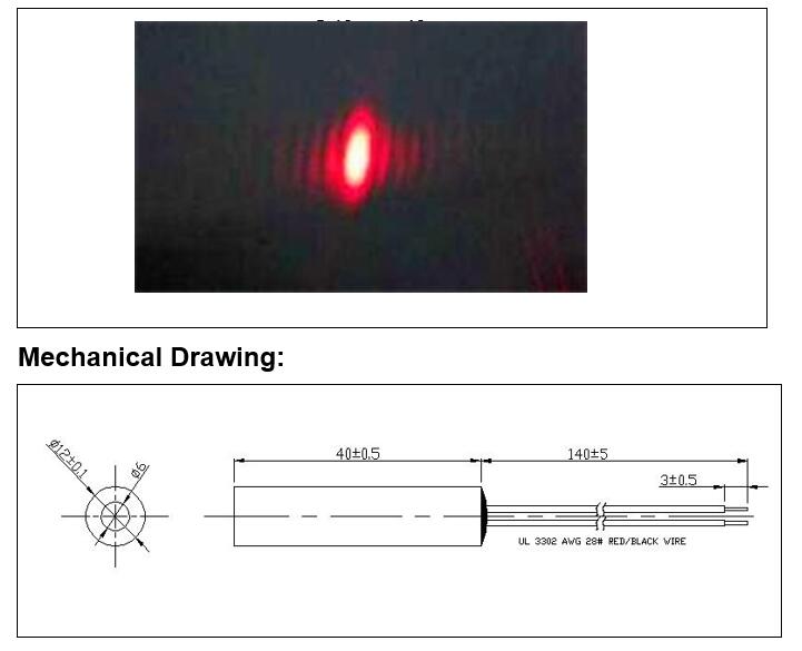 D12x40mm 650nm 660nm 50mW 100m - مراجعة Industrial Laser Tag وسعره